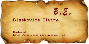Blaskovics Elvira névjegykártya