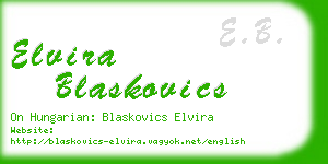 elvira blaskovics business card